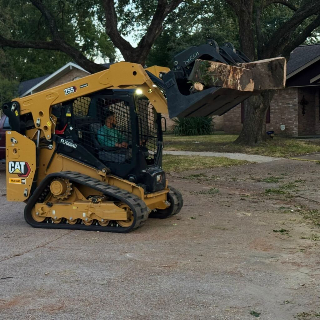 Professional tree removal using CAT equipment with expert precision - delivering safe, efficient, and reliable tree solutions in Houston TX.